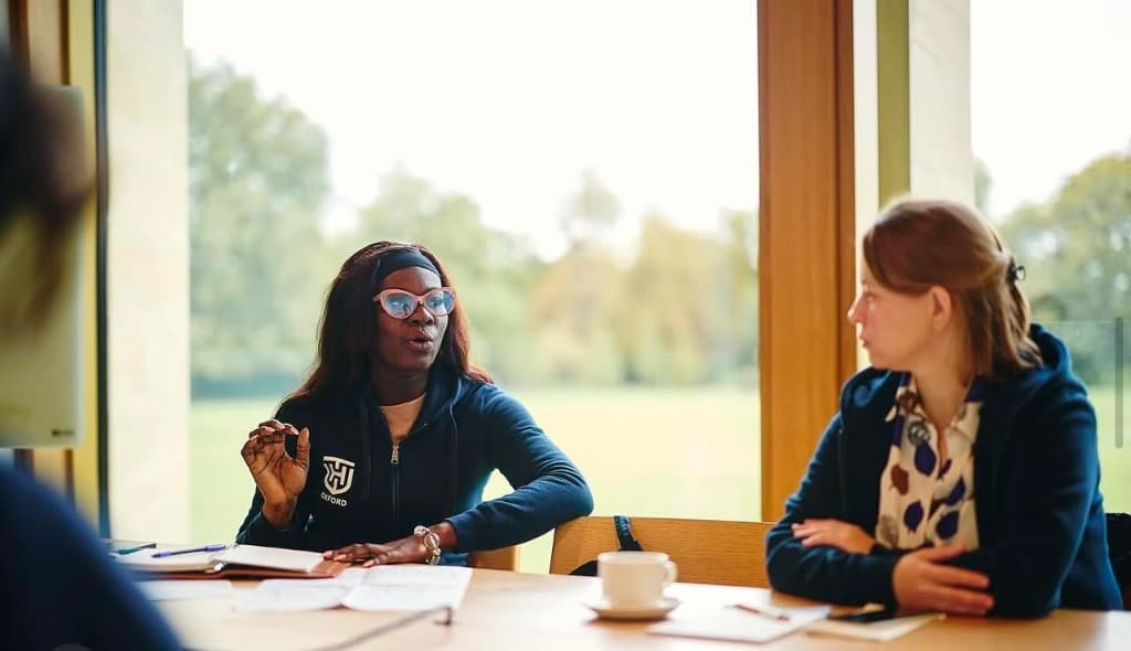 Young professional participating in a collaborative discussion