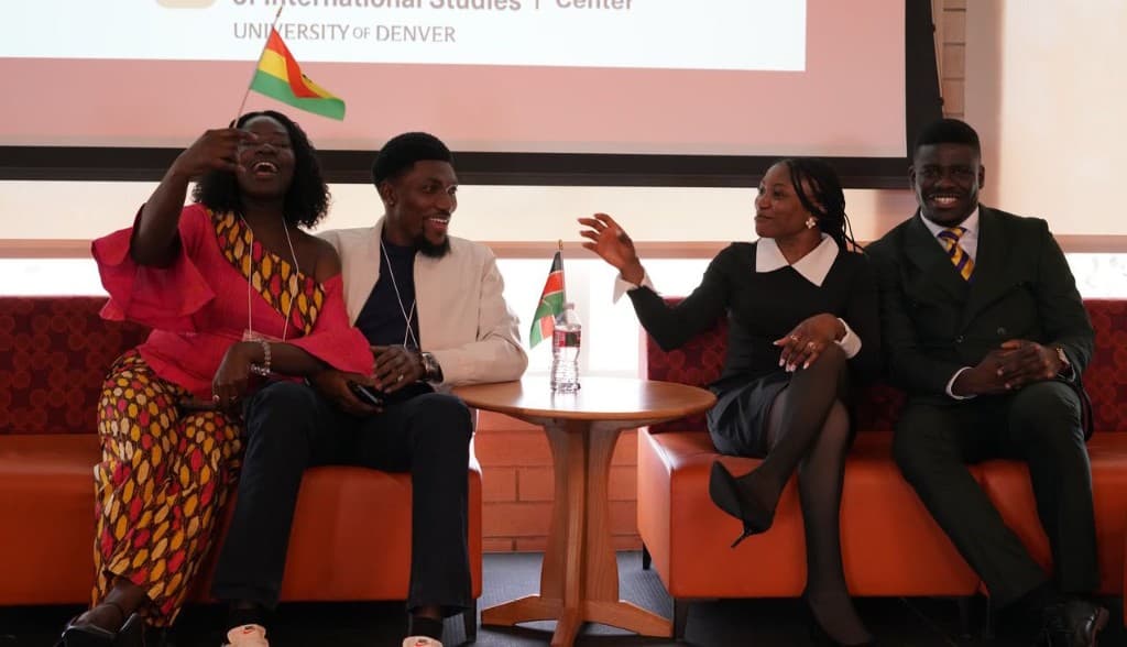 Young professionals connecting at an international event